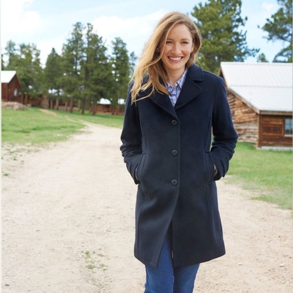 L.L. Bean | Classic Lambswool Thinsulate Lined Polo Winter Coat Black Size 4P